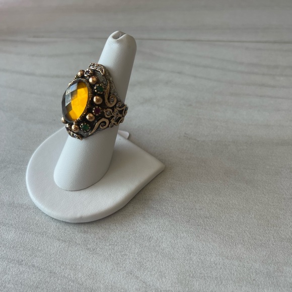 Beautiful Sterling silver and citrine statement ring. Size 6.25 - Picture 5 of 7